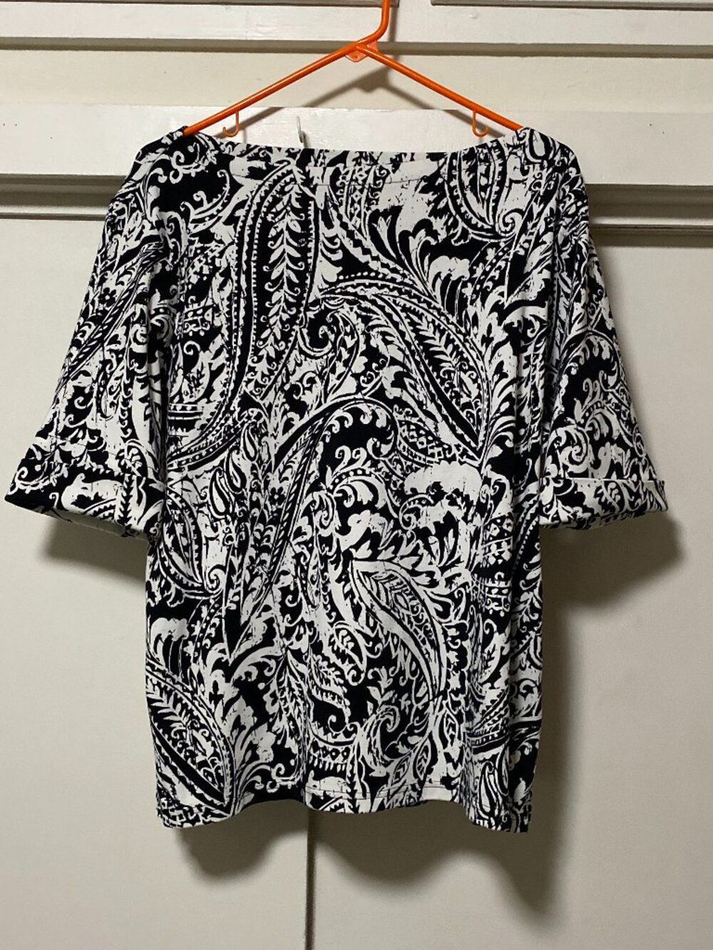 Lauren Ralph Lauren, short cuff sleeve, black & white tunic, size 2X*
